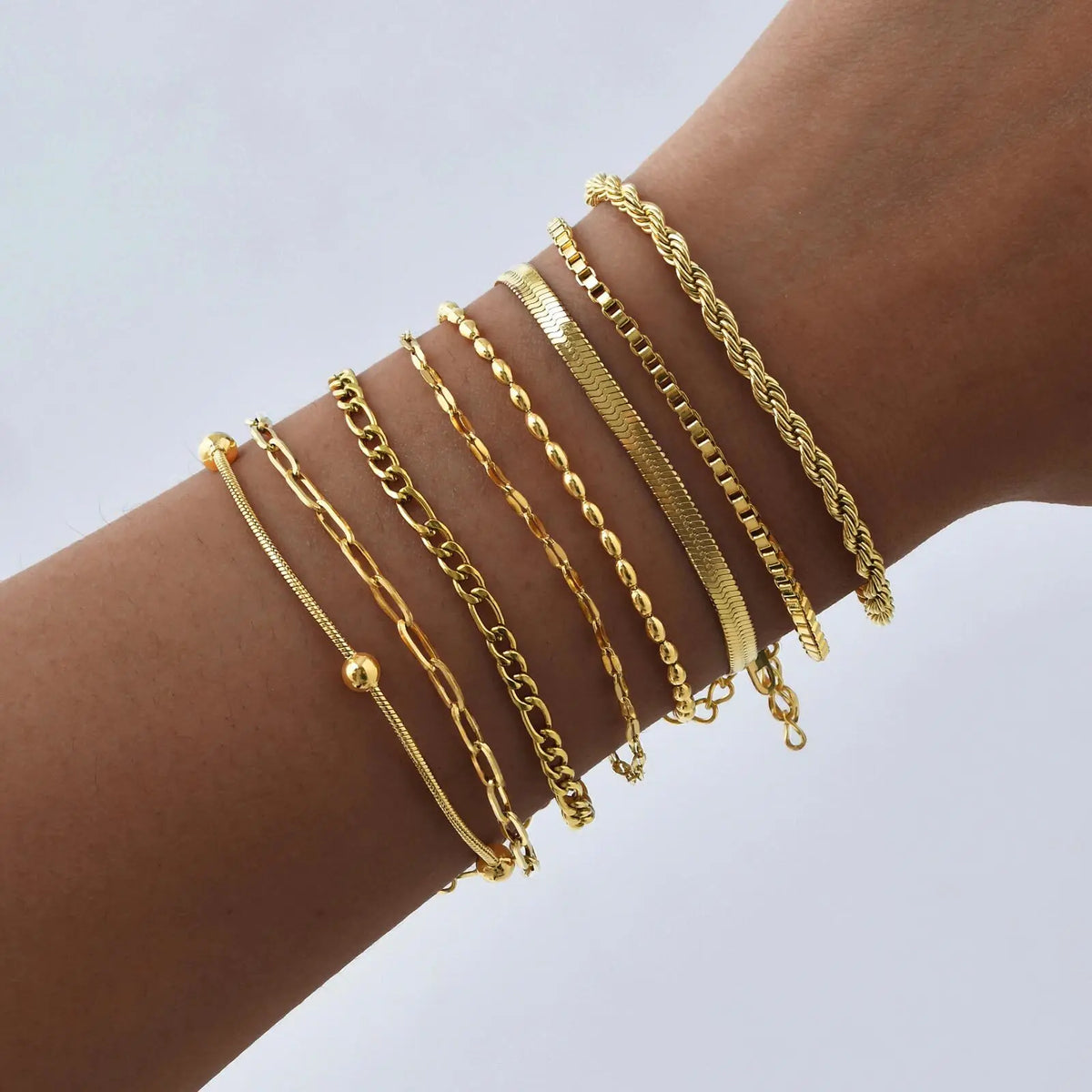 Herringbone Armband – 14K vergoldet, wasserfest
