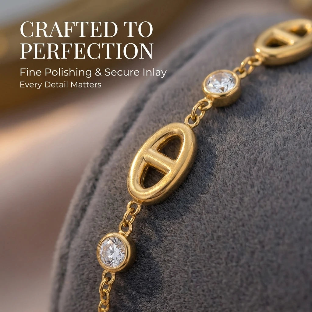 Minimalist Zircon Armband – Edelstahl, French Style