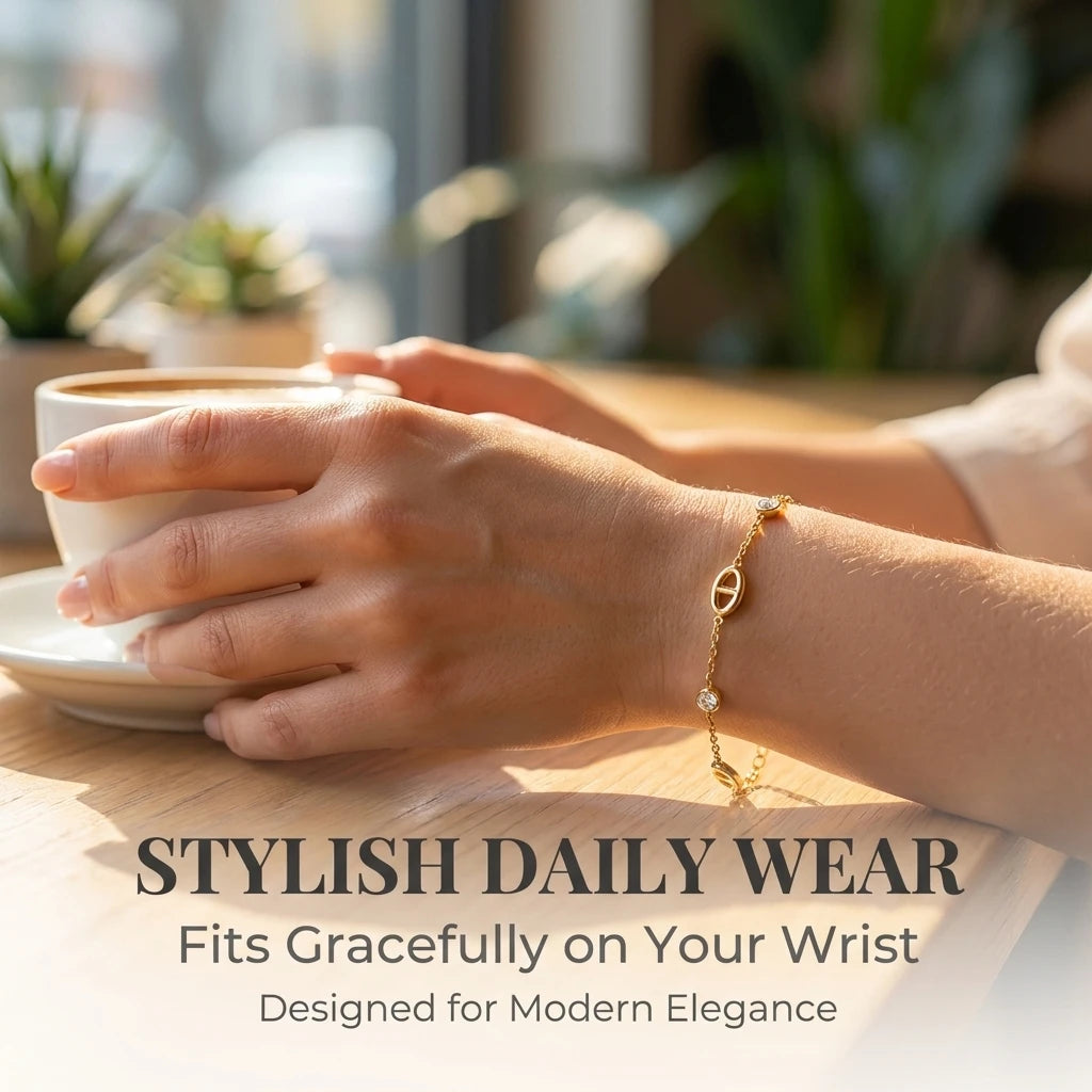 Minimalist Zircon Armband – Edelstahl, French Style