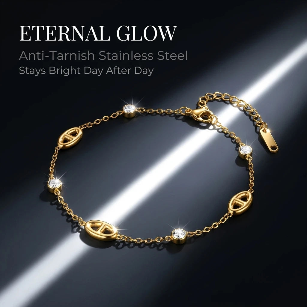 Minimalist Zircon Armband – Edelstahl, French Style