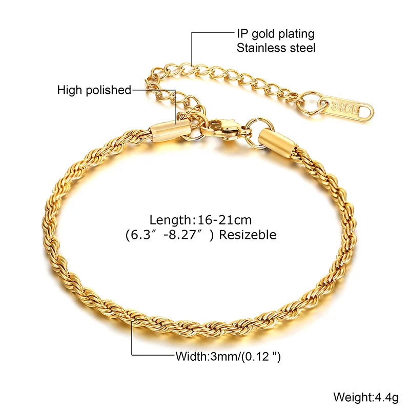 Herringbone Armband – 14K vergoldet, wasserfest