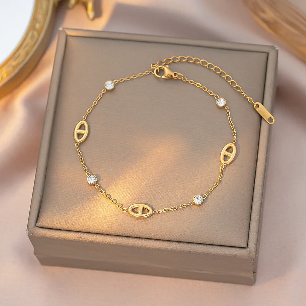 Minimalist Zircon Armband – Edelstahl, French Style