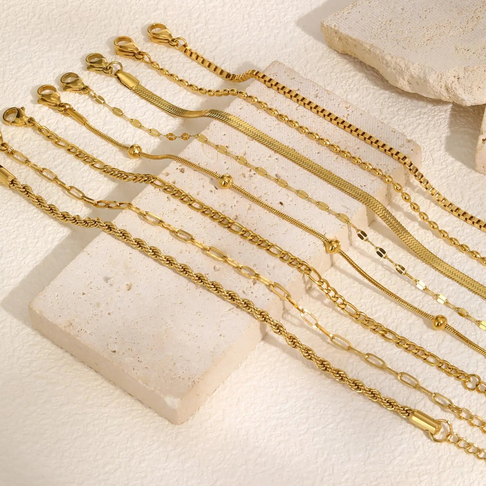 Herringbone Armband – 14K vergoldet, wasserfest