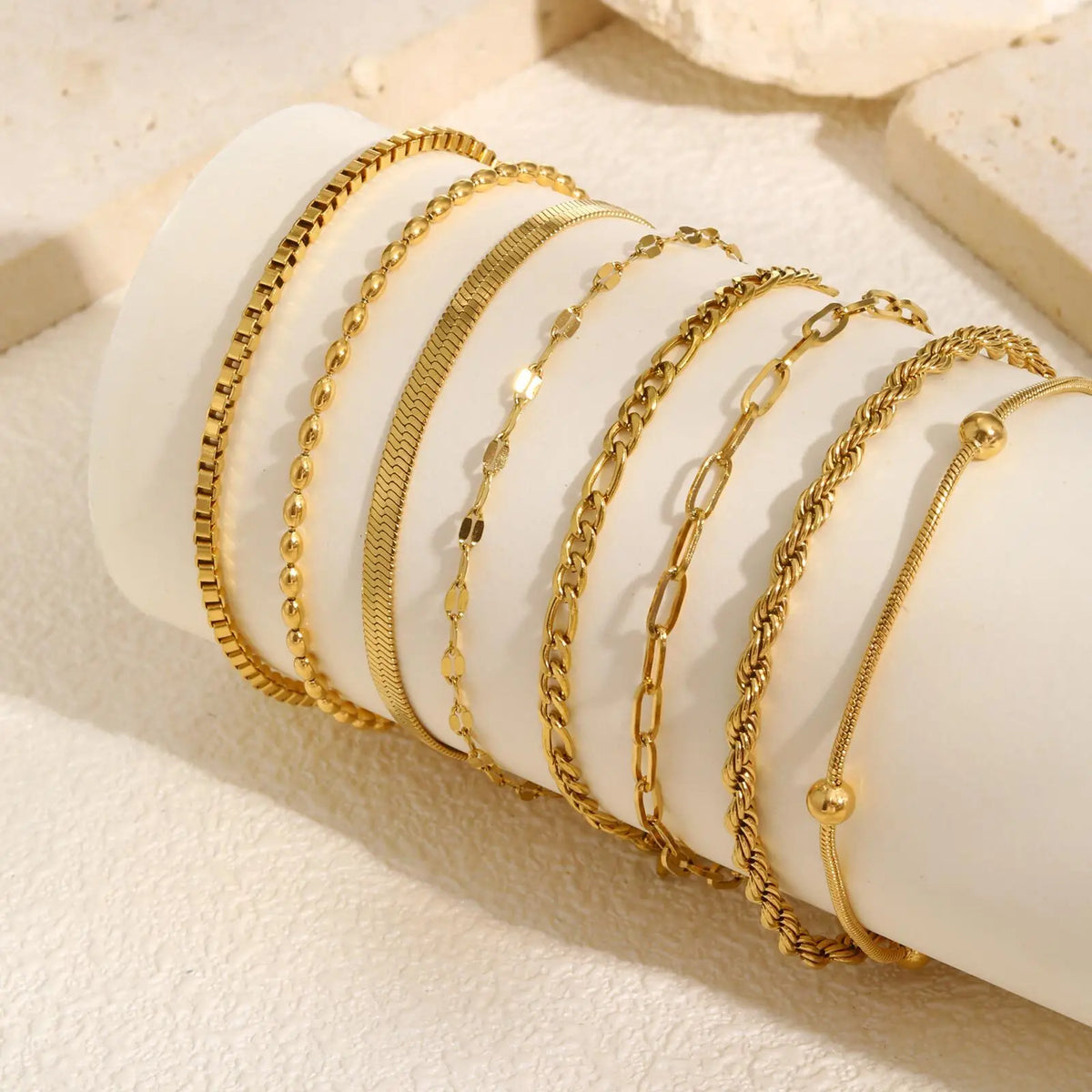 Herringbone Armband – 14K vergoldet, wasserfest