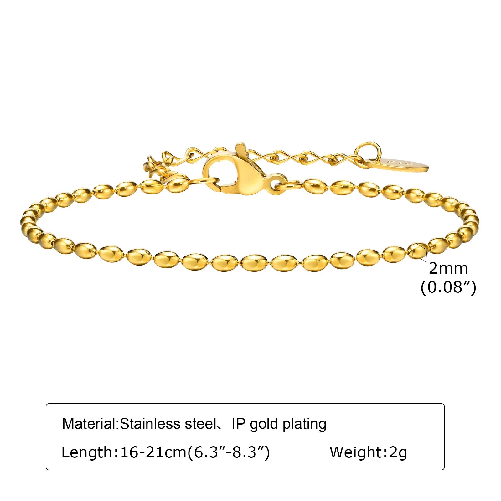 Herringbone Armband – 14K vergoldet, wasserfest